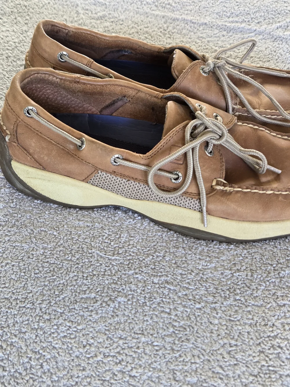 Sperry Men's Brown Leather Boat Shoes - Classic Lace-Up Size 11M